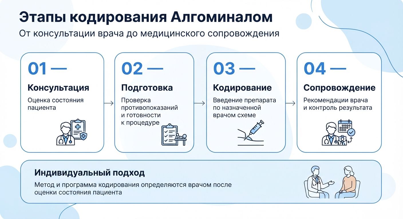 Кодирование препаратом «Алгоминал» в Тейково инфографика